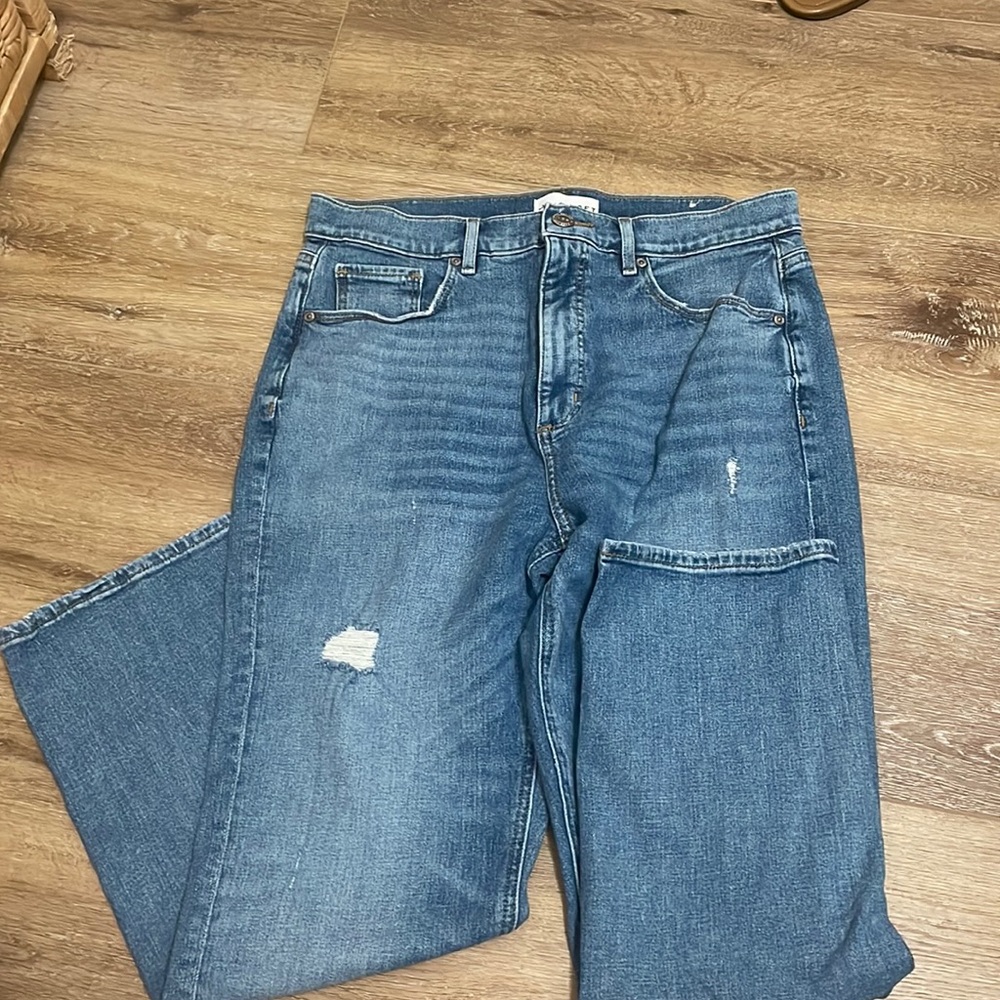 HIGH WAISTED STRAIGHT CROP JEANS LOFT - size 30